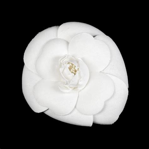 chanel white flower brooch